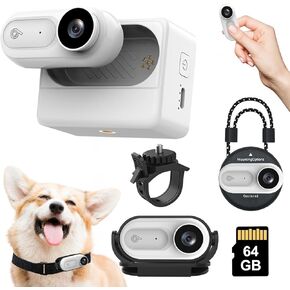 Mini Body Camera 1080P, Wearable Body Cam with 180° Rotatable Clip and Magnetic Lanyard, 2500mAh Charging Case, 128GB IPX7 Waterproof Small Body Camera for Pets, Swimming, Travel, Work (Black)