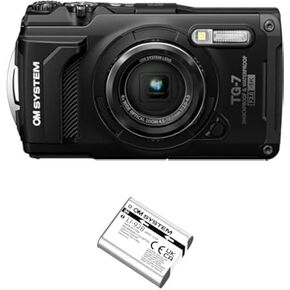 OM SYSTEM Olympus Tough TG-7 Red Underwater Camera, Waterproof, Freeze Proof, High Resolution Bright, 4K Video 44x Macro Shooting (Successor Olympus TG-6) with Li-92B Rechargeable Battery (Silver)