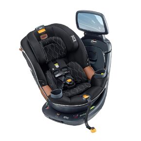 Chicco Fit360 Zip ClearTex Rotating Convertible Car Seat with Fit360 Mirror, 360 Degree Rotation for Rear-Facing and Forward-Facing Usage | Black/Black