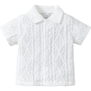 Baby Boy Clothes Toddler Boys Button Down Shirts Short Sleeve Dress T-Shirt Toddler Tops Summer Outfits