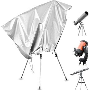 Telescope Cover with Adjustable Drawstring Zipper Dustproof Sunproof Astronomical Telescope Cover Waterproof Outdoor Indoor, 160x120CM/63x47Inch