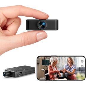 Mini Camera Wireless, 4K HD Nanny Cam, 10hr Continuous Recording WiFi Small Camera, FREE Cloud & SD Storage, No WiFi Needed Mini Camera, Motion Detection & Night Vision for Pet/Baby/Nanny Surveillance