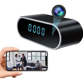 Hidden Camera Clock HD 1080P WiFi Camera Wireless Spy Camera Night Vision Surveillance Security Nanny Cam