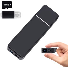 1080P Mini Video Camera, 64GB Portable Loop Nanny Recorder Camera with Motion Detection for Home Security