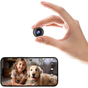 2K Mini Camera, HD Hidden Camera, WiFi Wireless Nanny Cam for Pet, Baby, Office Security, Micro Small Monitor Camera with App Control, Cloud Storage & SD Storage