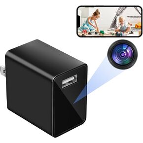 Hidden Camera USB Charger - Small WiFi Spy Camera - Mini Wireless Nanny Cam - Full HD 1080P - Indoor Home Security