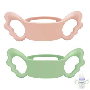 Silicone Bottle Handle Compatible with Lansinoh Baby Bottles for Baby Gripping, 2 Pack, 4m+