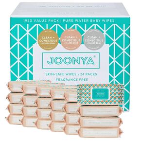 Joonya Baby Wipes - Non-Toxic, Earth-Friendly Baby Wipes for Calm, Healthy Skin - Fragrance Free - 3 Packs of 80 Diaper Wipes (240)