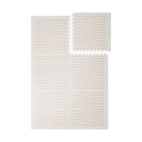 Toddlekind Playmat - Premium Foam Playmat, 4 x 6 feet, 6 Tile Extra Thick Foam Floor Puzzle Mat for Babies/Toddlers Stylish, Non-Toxic, Odorless. Perfect for Tummy Time & Play. 0m+ (Rustic Tan)