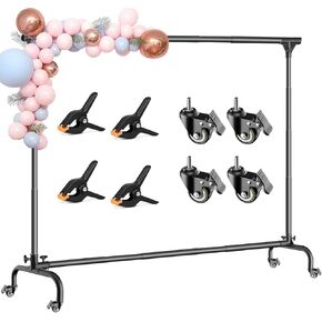 Backdrop Stand, 10x7 FT Backdrop Stand for Parties with Wheels, Moveable and Adjustable Photo Banner Stand Background Stand for Wedding, Parties, Events Decoration