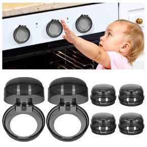6 Pack Stove Knob Safety Covers Baby Proofing Gas Knob Cover Universal Size Stove Guards Self Adhesive Oven Knob Locks Covers Childproof Heat Resistant Gas Stove Knob Cap for Kids Pets