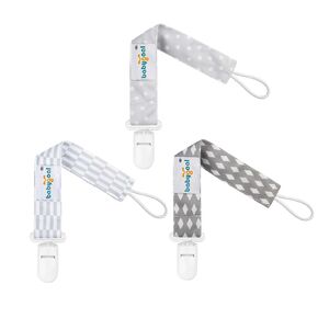 Babygoal Neutral Pacifier Clips, 3 Pack Binky Paci Holder and Leash for Boys and Girls Fits for Most Pacifier, Binkie Styles & Baby Teethers & Toys and Gift PS06