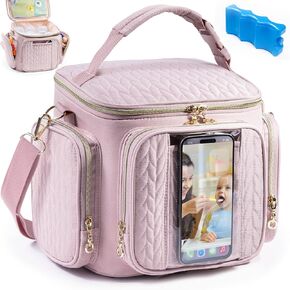SFYBYHEART Breastmilk Cooler Travel Bag with Ice Pack for 6 Baby Bottles Up to 9 Ounce - Insulated Bottle bag for Daycare - Breastmilk Storage Bag - Baby Bottle Cooler Bag Attach to a Stroller