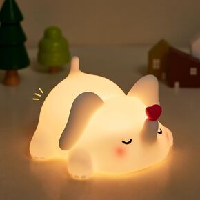 Duck Lamp, Cute Lying Flat Duck, Panda, Bunny, Elephant Night Light, LED Squishy Lazy Duck Light Laying Down, Rechargeable Dimmable Ducky Lay Lamp, Silicone Touch Light Up Duck Decor Gifts