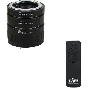JJC F Mount Auto Focus Macro Extension Tube Set & MC-DC2 Remote Switch Shutter Release Cord for Nikon D750 D780 D7500 D7200 D7100 D7000 D5600 D5500 D5300 D5200 D5100 D5000 D3300 D3200 & More Cameras