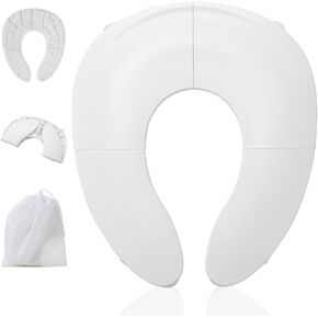 Funbliss Foldable Travel Potty Seat for Toddlers - Portable Folding Toilet Training Seat for Toddlers with Safety Suction Cups, Includes Storage Bag - Essential for On-the-Go Potty Training,Blue
