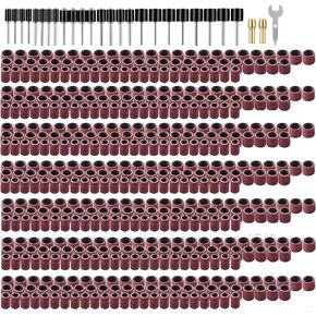 531Pcs Drum Sander Set, Sanding Drums Kit for Drum Sander 80 120 150 240 320 400 600 Grits with 24Pcs Drum Mandrels 2Pcs Self-Tightening Drill Chuck 1Pc Wrench for Power Drills Rotary Tools