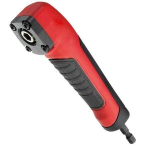 Ragyzity Right Angle Drill Attachment Electric Screwdriver Repair 90 Degree Corner Device, ABS Handle Screwdriver Socket Adapter Shockwave Impact Duty Right Angle Attachment (Red,black)