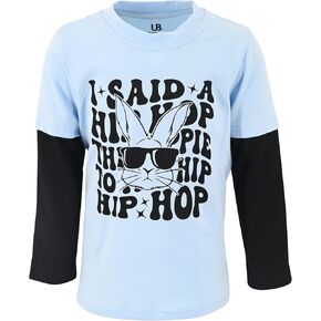 Unique Baby Boys Layered Long Sleeve Kids Toddler Graphic T Shirt in Kuwait