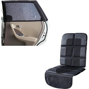 Magnelex Stretchy Mesh Side Window Shade and Car Seat Protector Bundle (Pack of 2)