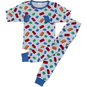 Toddler Pajamas Viscose from bamboo, Soft Baby Pajamas 2 Piece Sleepwear Set Toddler PJs (Building Blocks 6Y)