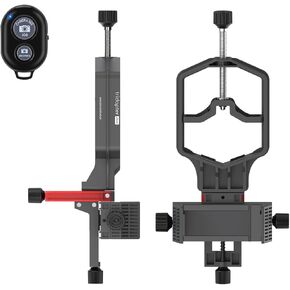 3-Axis Lightweight & Universal Digiscoping Adapter | Adjustable Phone Holder Mount for Telescopes, Spotting Scopes, Binoculars, Monocular, Micros w/Bluetooth Shutter | Fits Most Cell Phone for Travel