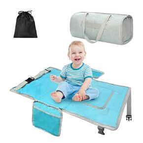 Toddler Airplane Bed Travel Bag 2 in 1, Portable Kids Plane Seat Extender, Baby Flight Essentials Footrest Flyaway Must Have for Infant, Carry On Duffel Bags for Women Gym Hospital Weekender(Grey)