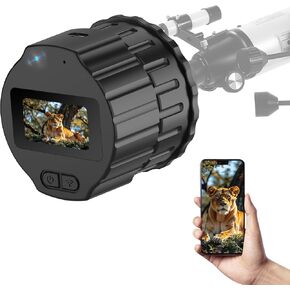 كاميرا العدسة الإلكترونية WiFi - شاشة TFT 1.5 "، 1080 بكسل FHD ، ذاكرة 64 جيجابايت ، متوافقة مع مناظير ، التلسكوبات الفلكية ، المجاهر ، كاميرا تصوير الفلكي اللاسلكي لنطاقات 28 مم - 50 مم