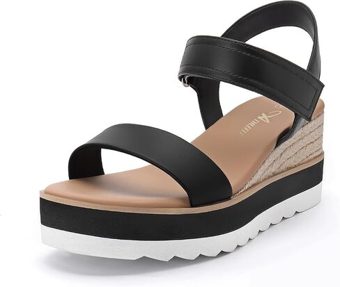 Athlefit Platform Sandals Women Espadrille Wedge Compannal Calkle Strap Open Toe Songals للمشي in Saudi Arabia