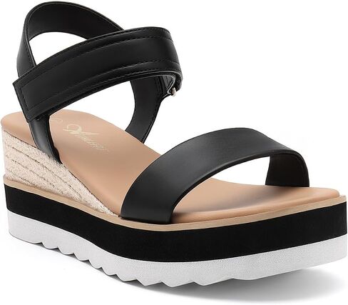 Athlefit Platform Sandals Women Espadrille Wedge Compannal Calkle Strap Open Toe Songals للمشي in Saudi Arabia