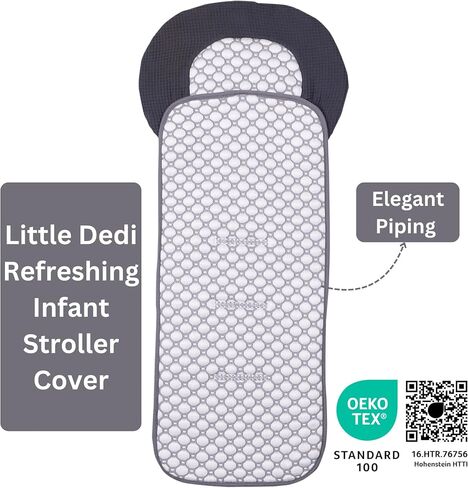 Iceberg Car Seat Liner - 4D Iceberg Fabric, Quick-Dry, Universal Fit, Oeko-Tex Certified, Refreshing Comfort for Strollers and Car Seats (Grey, 12x31) in Kuwait
