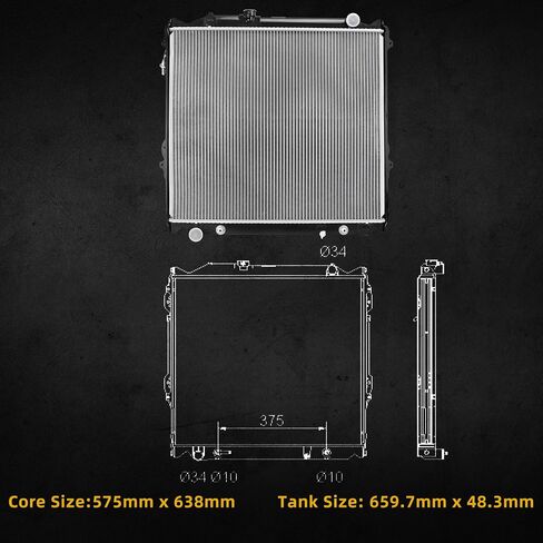 مشعاع DWVO مشعاع كامل متوافق مع قاعدة Camry Base 2002-2006 LE XLE SE، متوافق مع 2005-2008 Solara SE SLE Sport 2.4L L4 DWRD1037 in Kuwait