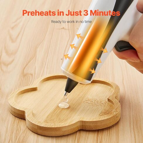 VEVOR Hot Glue Gun, Rechargeable Cordless Glue Gun, Mini Wireless Hot Glue Gun Kit with 2200mAh Battery, 20 Pcs Glue Sticks, Fast Preheating & High Temp, for Crafts, Arts, DIY, Quick Home Repairs in Kuwait