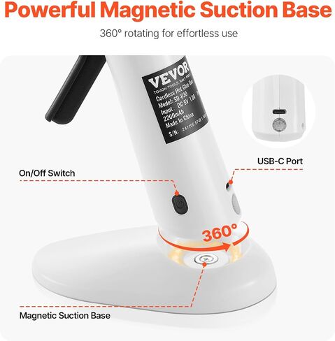 VEVOR Hot Glue Gun, Rechargeable Cordless Glue Gun, Mini Wireless Hot Glue Gun Kit with 2200mAh Battery, 20 Pcs Glue Sticks, Fast Preheating & High Temp, for Crafts, Arts, DIY, Quick Home Repairs in Kuwait