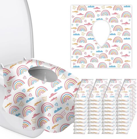 40 Pack Toilet Seat Covers Disposable for Kids Toddlers & Adults, Extra Large Waterproof Toilet Cover Individually Wrapped Travel Essential Portable Potty Training in Public Restrooms, Trip - KL & CH in Kuwait