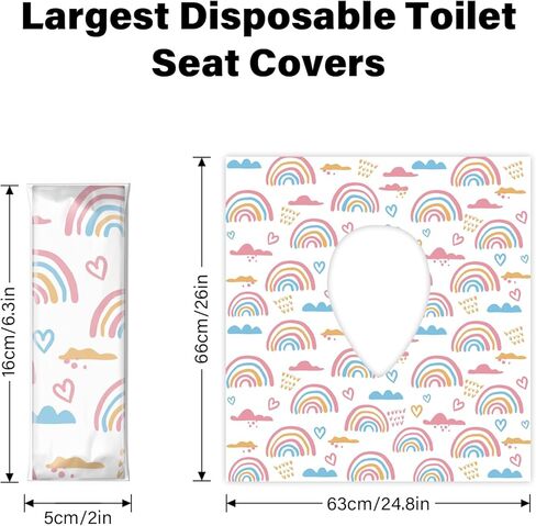 40 Pack Toilet Seat Covers Disposable for Kids Toddlers & Adults, Extra Large Waterproof Toilet Cover Individually Wrapped Travel Essential Portable Potty Training in Public Restrooms, Trip - KL & CH in Kuwait