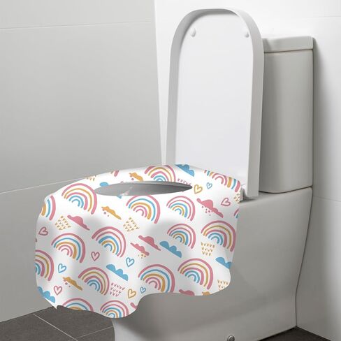 40 Pack Toilet Seat Covers Disposable for Kids Toddlers & Adults, Extra Large Waterproof Toilet Cover Individually Wrapped Travel Essential Portable Potty Training in Public Restrooms, Trip - KL & CH in Kuwait