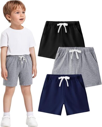 Witwot 3 Pack Shorts Shorts French Terry Baby Boys Shorts الرضع الصيفي حجم الملابس 18M-5T in Kuwait
