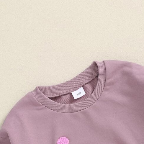 Lamuusaa Toddler Baby Girl Birthday Outfit Number 1/2/3/4/5/6 Embroidery Sweatshirt Oversized Pullover Shirts in Saudi Arabia