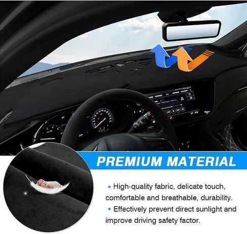 Autorder Dashboard Cover Mat fit for 2017-2024 Volkswagen VW Tiguan Accessories Dash Cover Flannel Dash Mat Sunshade Glare UV Rays Protector in Kuwait