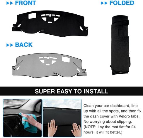 Autorder Dashboard Cover Mat fit for 2017-2024 Volkswagen VW Tiguan Accessories Dash Cover Flannel Dash Mat Sunshade Glare UV Rays Protector in Kuwait