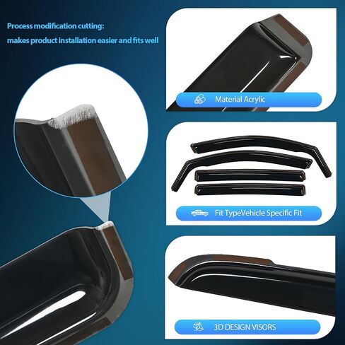 Nilight Durable in Channel Rain Guards for Honda CRV 2017 2018 2019 2020 2021 2022 Window Deflectors,Vent Window Visors-4pcs in Saudi Arabia