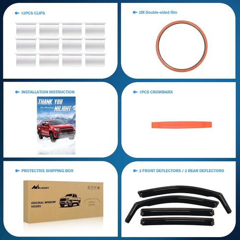 Nilight Durable in Channel Rain Guards for Honda CRV 2017 2018 2019 2020 2021 2022 Window Deflectors,Vent Window Visors-4pcs in Saudi Arabia