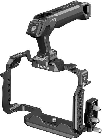 طقم قفص SmallRig S1R II لـ Panasonic Lumix S1R II مع مقبض علوي ، مشبك كابل لـ HDMI و USB-C ، لوحة إطلاق سريعة مدمجة لـ ARCA ، مع 1/4 ''-20 و 3/8 '-16 ثقوب ملولبة -4903 in Kuwait