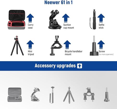 NEEWER 35 in 1 Action Camera Pro Accessories Kit Compatible with DJI Osmo Action 5 Pro 4 3 GoPro, Quick Release Adapter Mount for Diving Hiking Motorcycling Mountain Cycling Skiing Surfing Vlog, GP-51 in Kuwait