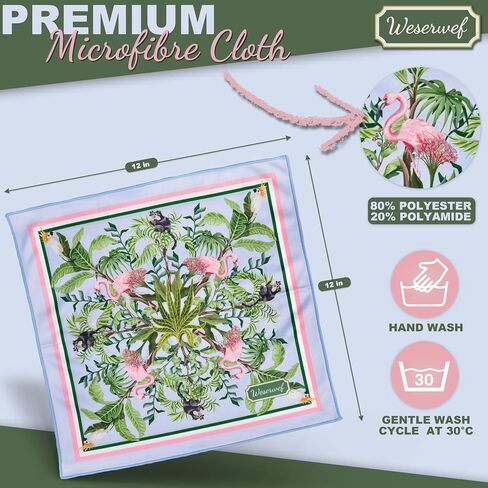 WESERWEF Design Microfiber Glasses Cleaning Cloth – Premium Cleaning Cloth for Eyeglasses, Screens, Tablets, Cameras & Lenses, 12" x 12", Ultra-Soft & Scratch-Free (Garden) in Saudi Arabia