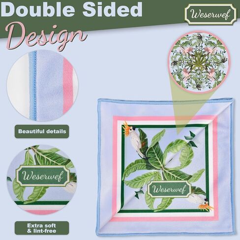 WESERWEF Design Microfiber Glasses Cleaning Cloth – Premium Cleaning Cloth for Eyeglasses, Screens, Tablets, Cameras & Lenses, 12" x 12", Ultra-Soft & Scratch-Free (Garden) in Saudi Arabia