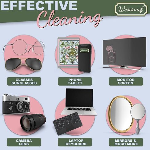 WESERWEF Design Microfiber Glasses Cleaning Cloth – Premium Cleaning Cloth for Eyeglasses, Screens, Tablets, Cameras & Lenses, 12" x 12", Ultra-Soft & Scratch-Free (Garden) in Saudi Arabia