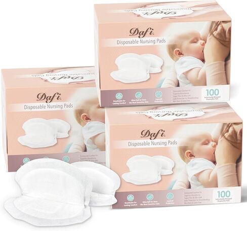DAFI Stay Dry Disposable Nursing Pads, Breast Pads for Leaking Milk Soft and Super Absorbent, Breastfeeding Pads Postpartum Essentials for Moms, 300 Count in Saudi Arabia