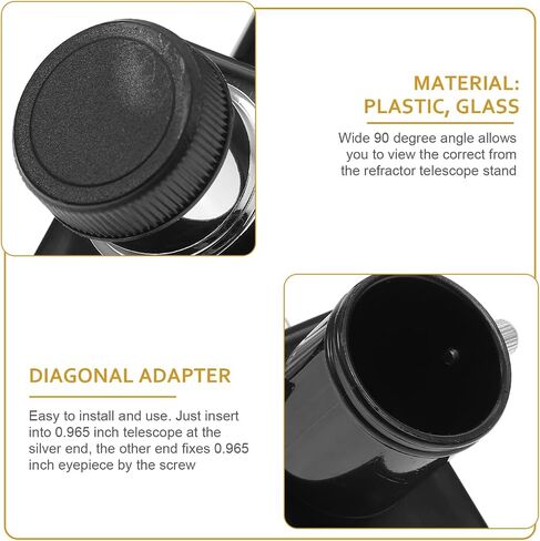 Homoyoyo 90 Mirror Astronomical Telescope Diagonal Mirror Image Optical Glass Lens with Dust Cover,Accessories Diagonal Adapter for Telescope Eyepiece in Saudi Arabia